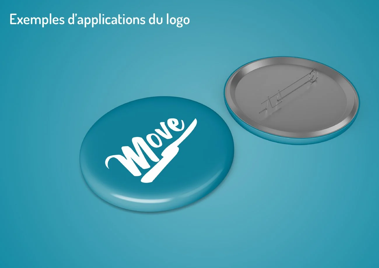 Logo appliqué sur un badge