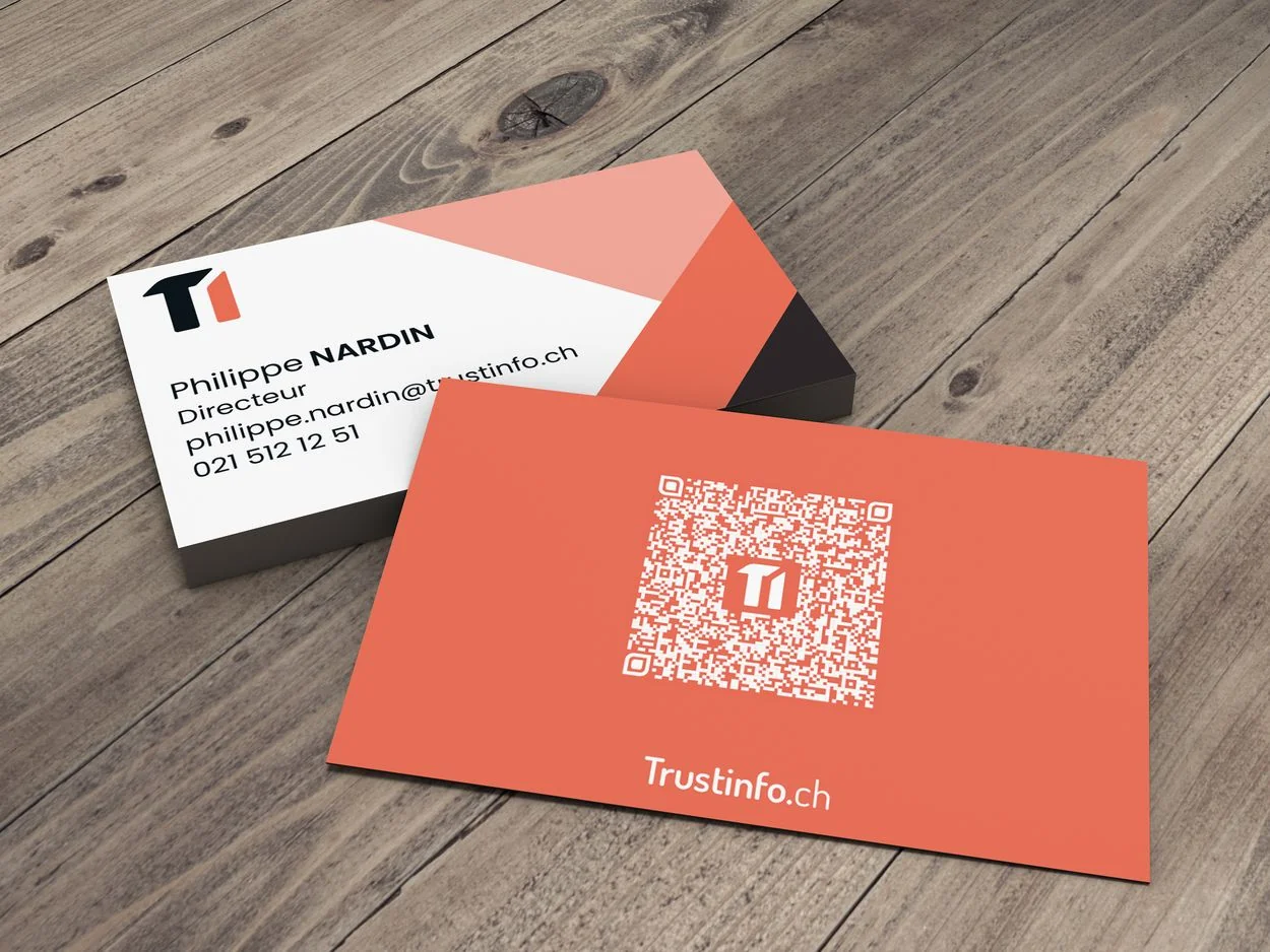 Cartes de visite Trust Info en situation