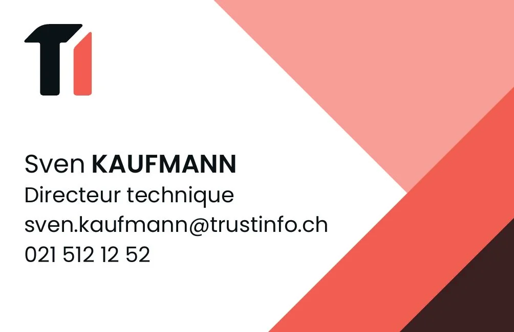 Recto d'une carte de visite Trust Info